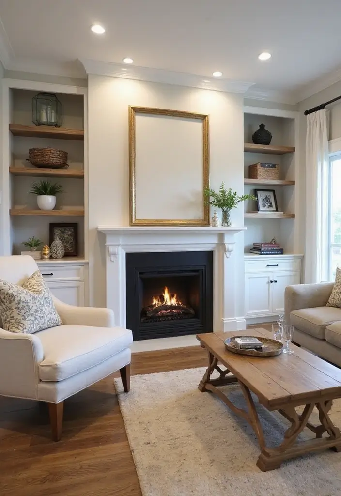 30 Office with Fireplace Ideas That Feel Like a Luxe Cabin - 19. Custom-built Workspace with a Fireplace