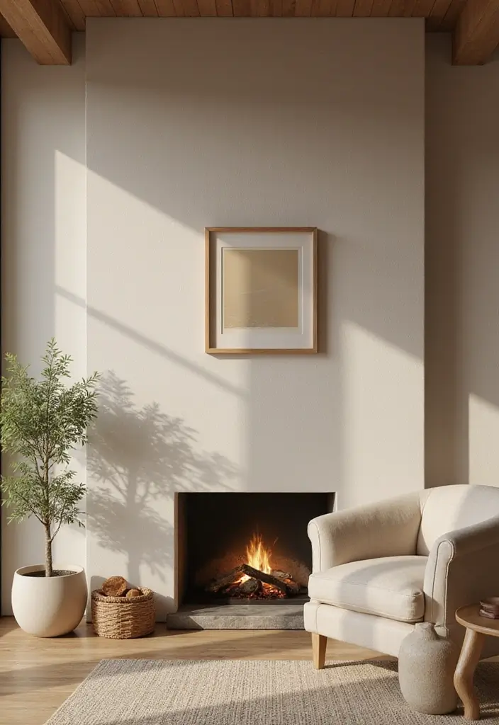 30 Office with Fireplace Ideas That Feel Like a Luxe Cabin - 27. Tranquil Zen Office with a Fireplace