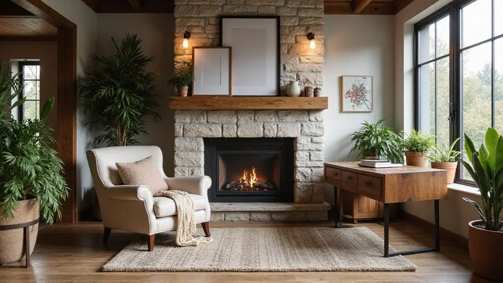 30 Office with Fireplace Ideas That Feel Like a Luxe Cabin