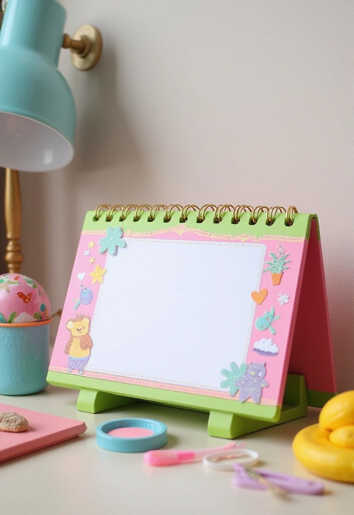 30 Pink and Green Office Ideas for the Prettiest Color Combo Ever - 20. Whimsical Desk Calendar
