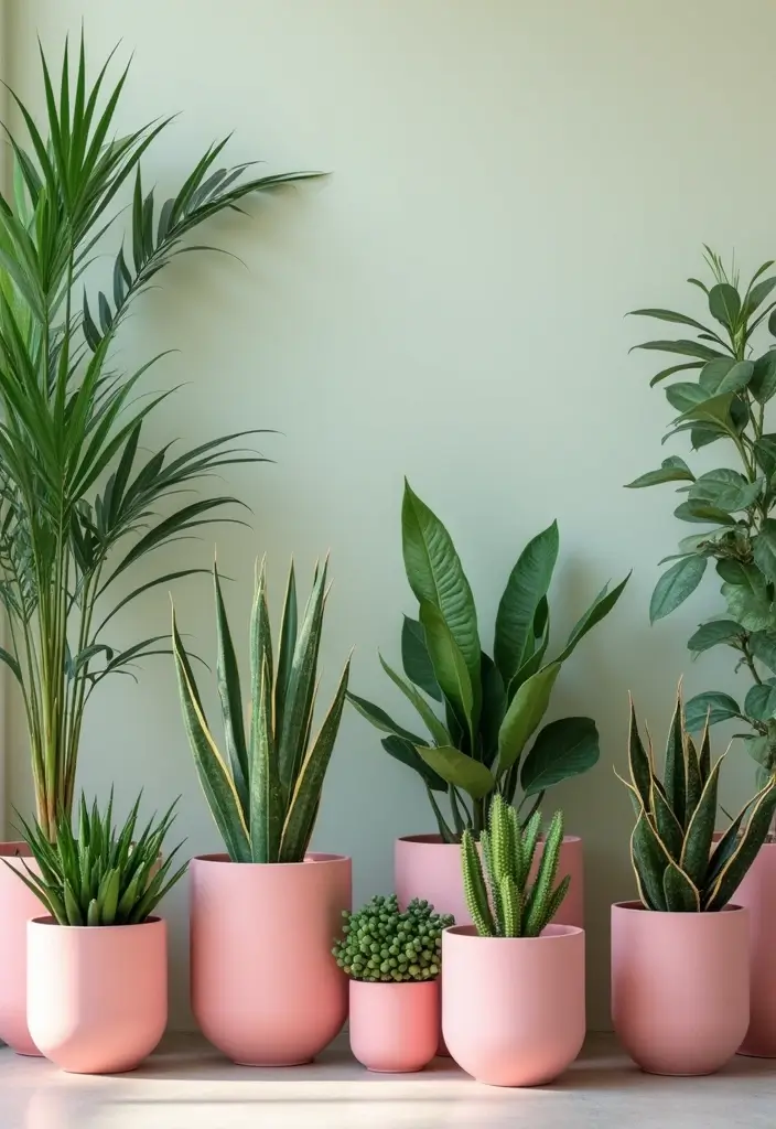 30 Pink and Green Office Ideas for the Prettiest Color Combo Ever - 25. Unique Planter Designs