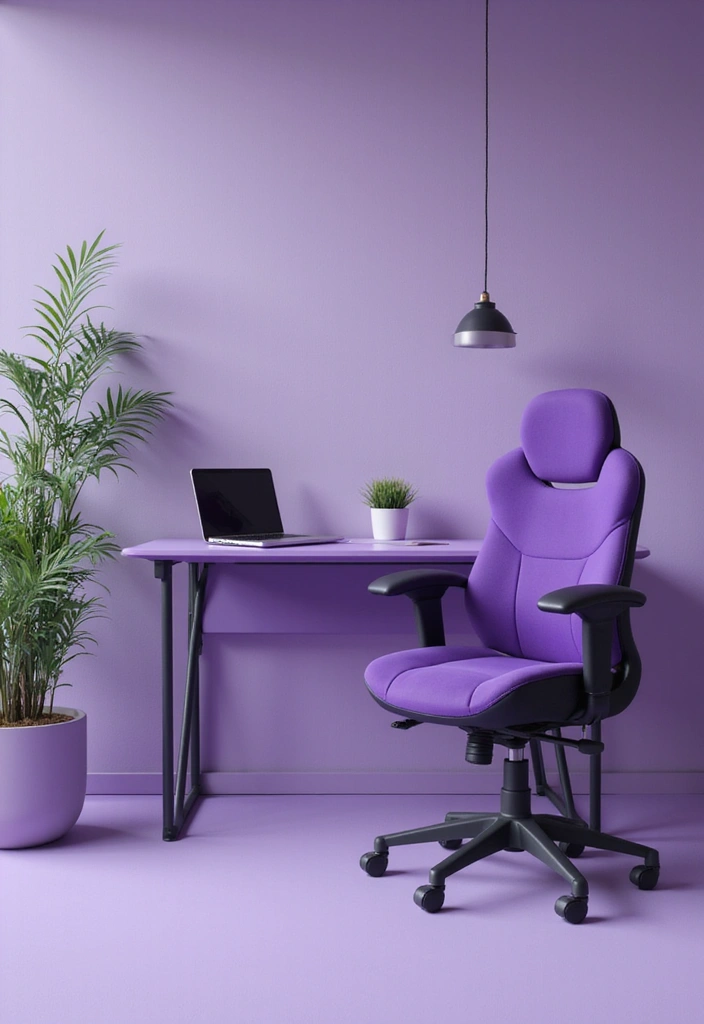 30 Purple Office Ideas for a Bold Creative Workspace - 13. Purple Office Furniture