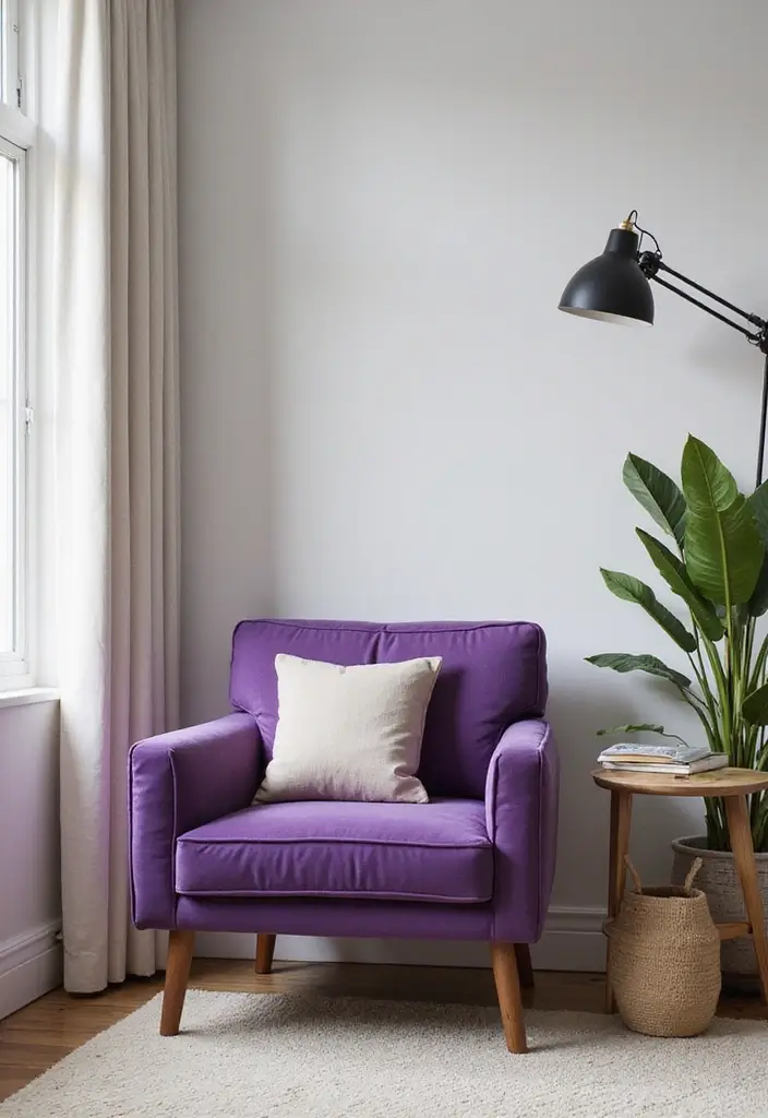 30 Purple Office Ideas for a Bold Creative Workspace - 2. Bold Purple Accent Chairs