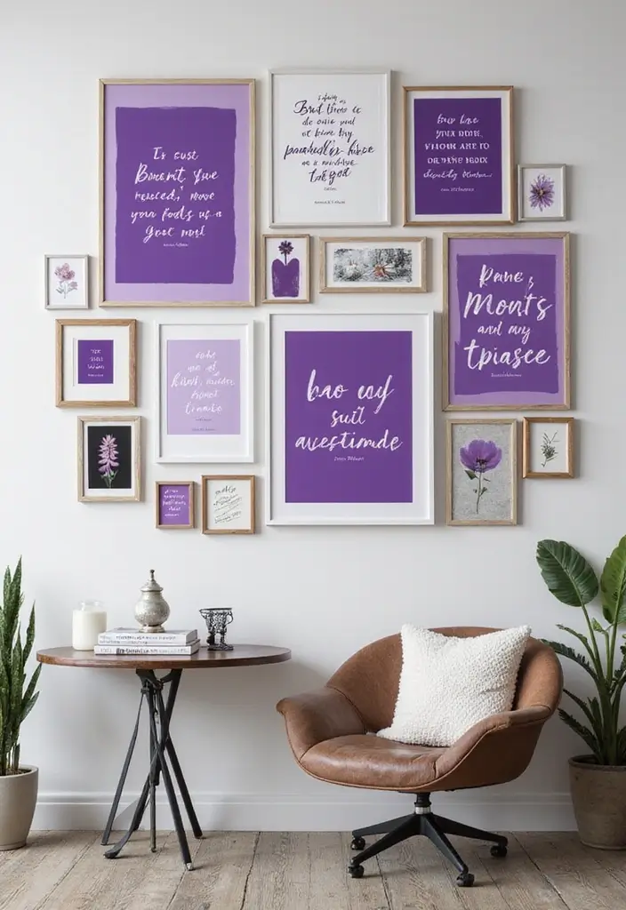 30 Purple Office Ideas for a Bold Creative Workspace - 27. Purple Inspirational Quotes