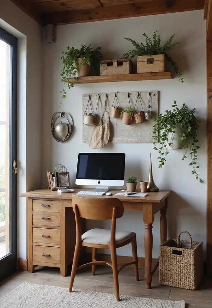 30 Rustic Home Office Ideas for Warm - 13. Functional Decor