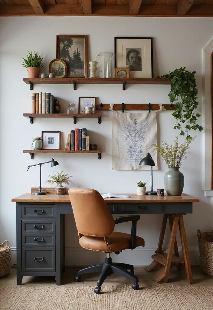 30 Rustic Home Office Ideas for Warm - 17. Wall-mounted Organizers