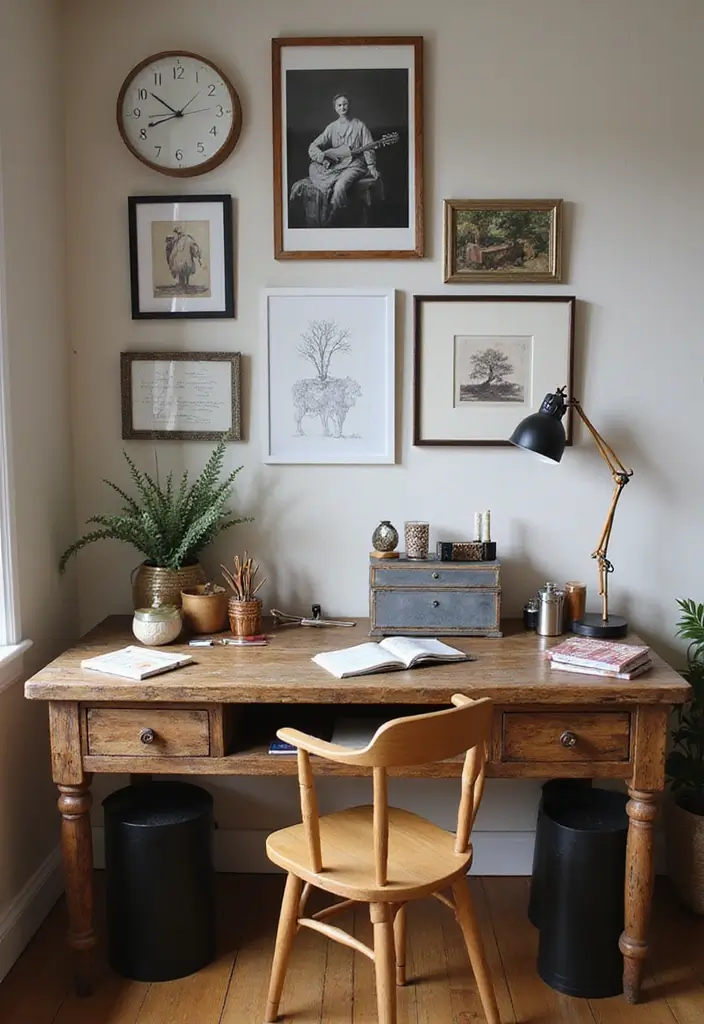 30 Rustic Home Office Ideas for Warm - 18. Creative Desk Accessories