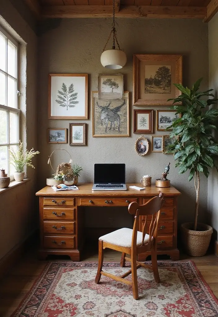 30 Rustic Home Office Ideas for Warm - 19. Personal Touches