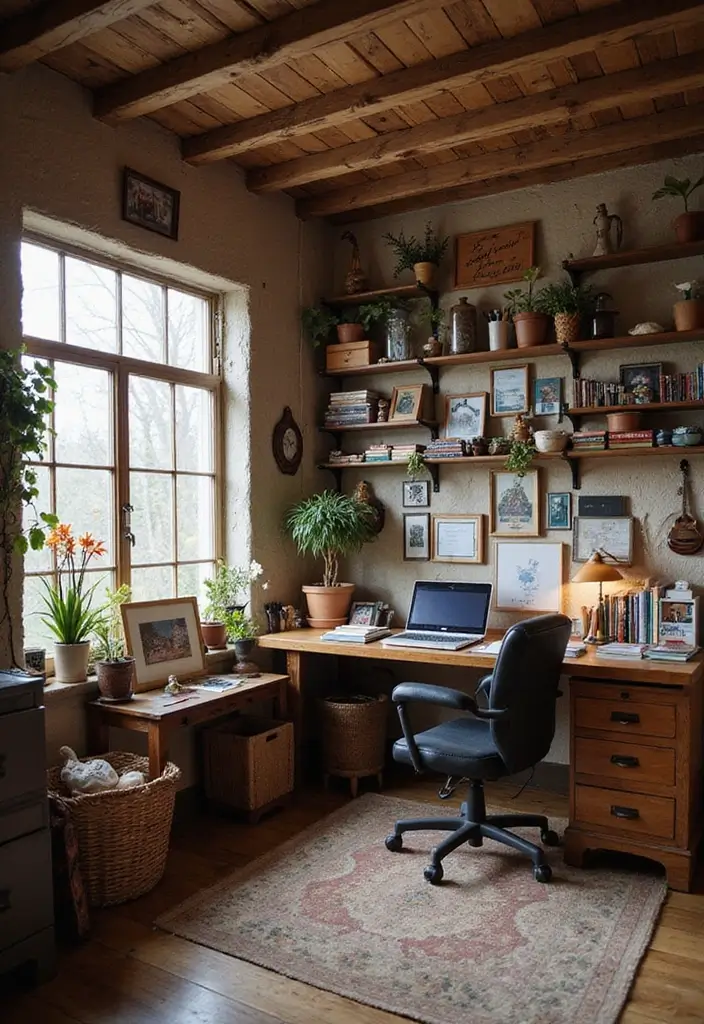 30 Rustic Home Office Ideas for Warm - 29. Incorporate Personal Hobbies