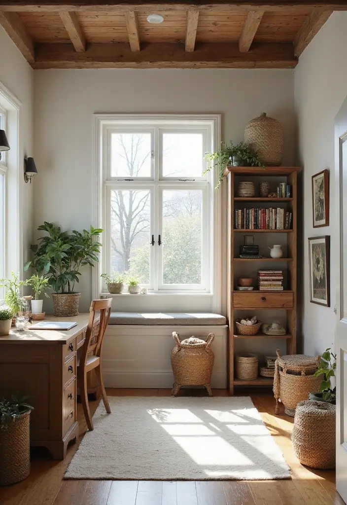 30 Rustic Home Office Ideas for Warm - 9. Open Concept Layout