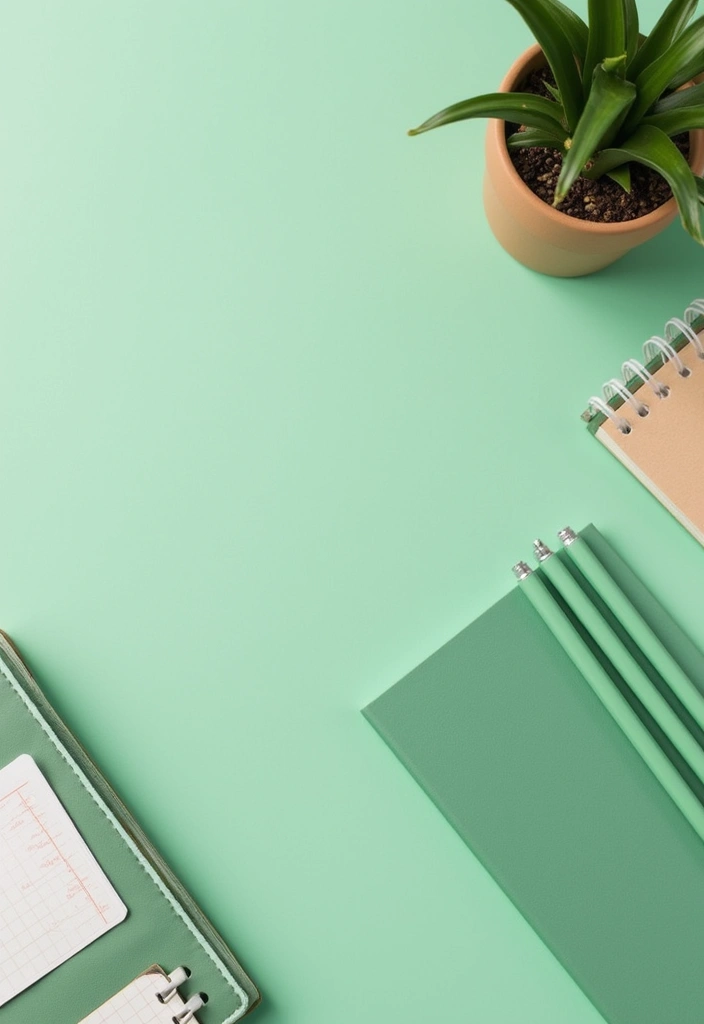 30 Sage Green Office Ideas for a Calm Aesthetic Workspace - 14. Sage Green Office Supplies
