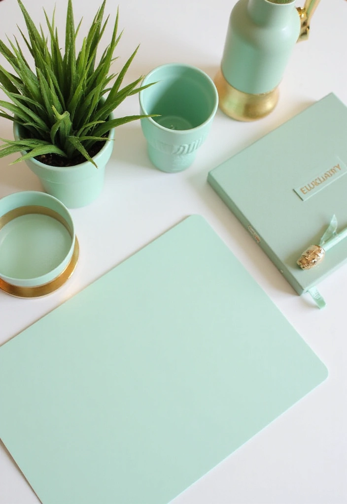 30 Sage Green Office Ideas for a Calm Aesthetic Workspace - 2. Sage Green Desk Accessories