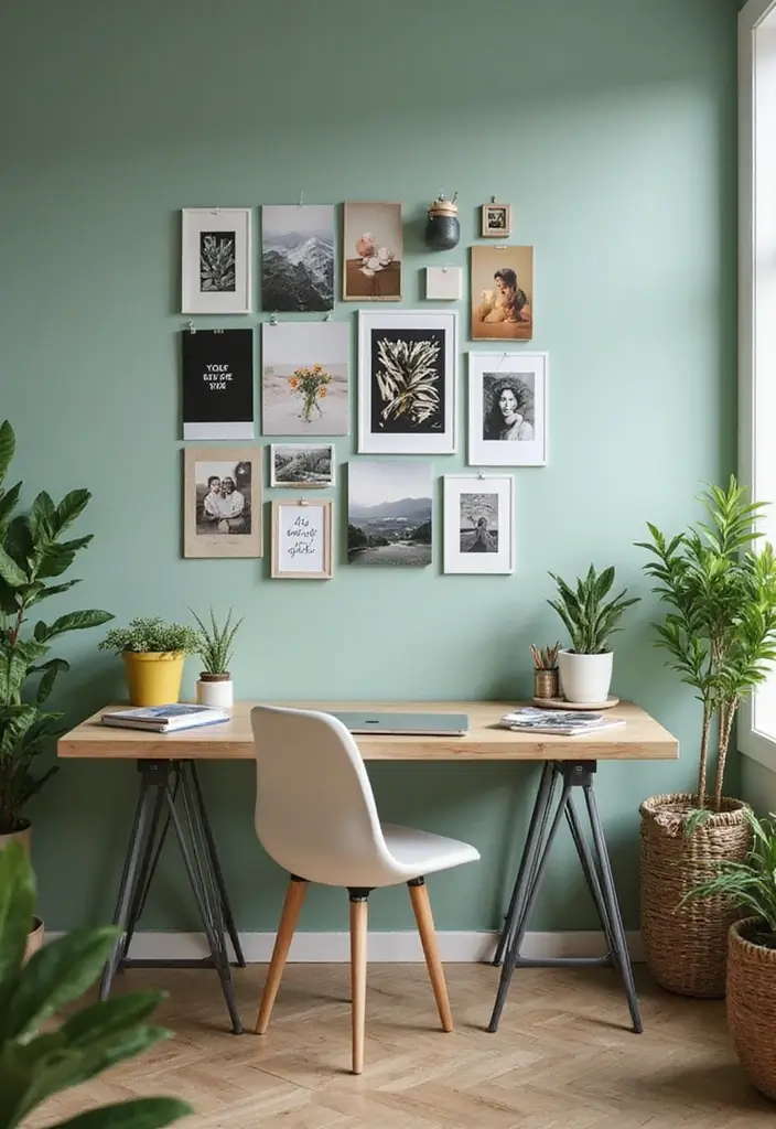 30 Sage Green Office Ideas for a Calm Aesthetic Workspace - 22. Sage Green Mood Board