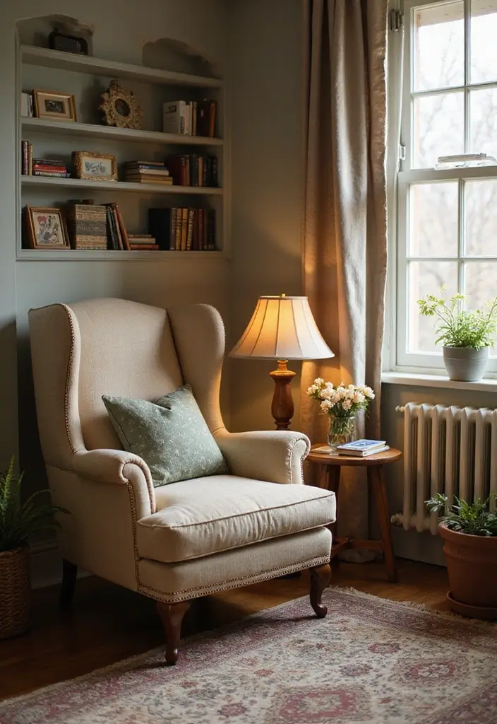 30 Shabby Chic Office Ideas with Soft Neutrals + Vintage Details - 13. Cozy Nooks