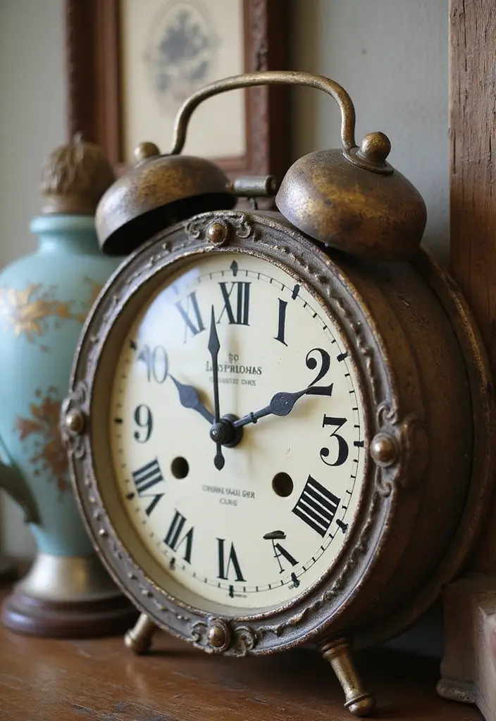 30 Shabby Chic Office Ideas with Soft Neutrals + Vintage Details - 19. Whimsical Clocks