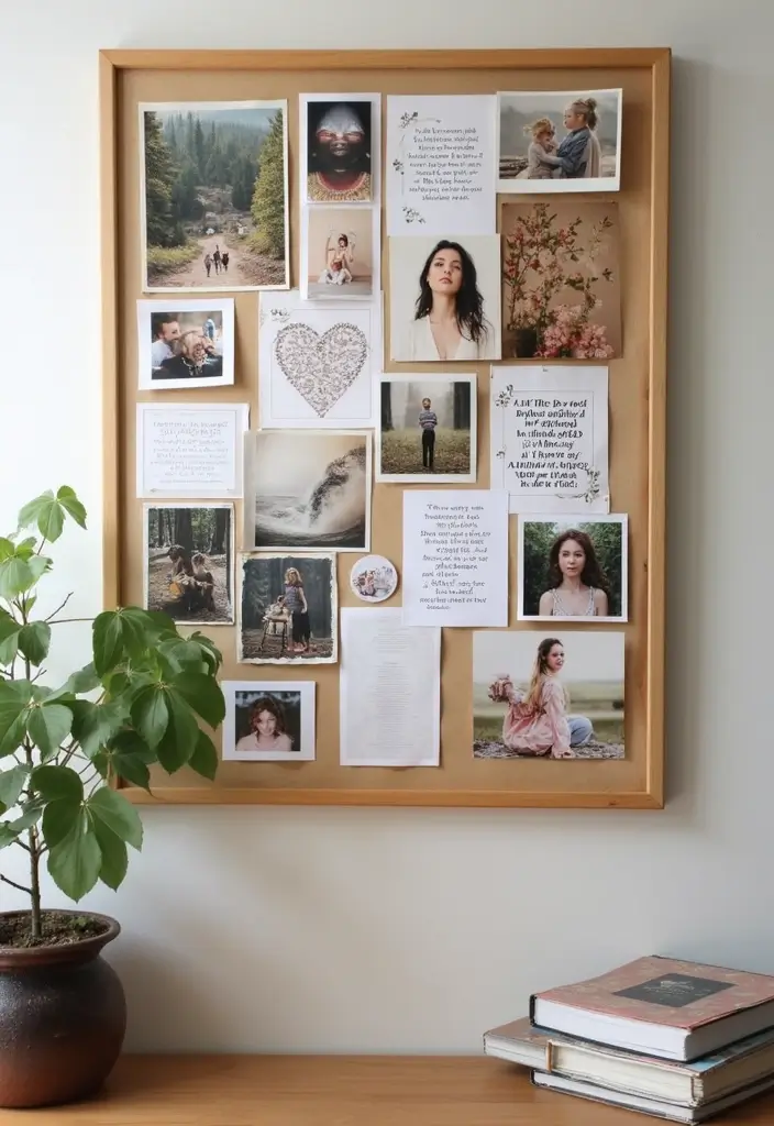 30 Shabby Chic Office Ideas with Soft Neutrals + Vintage Details - 21. Personal Mood Boards