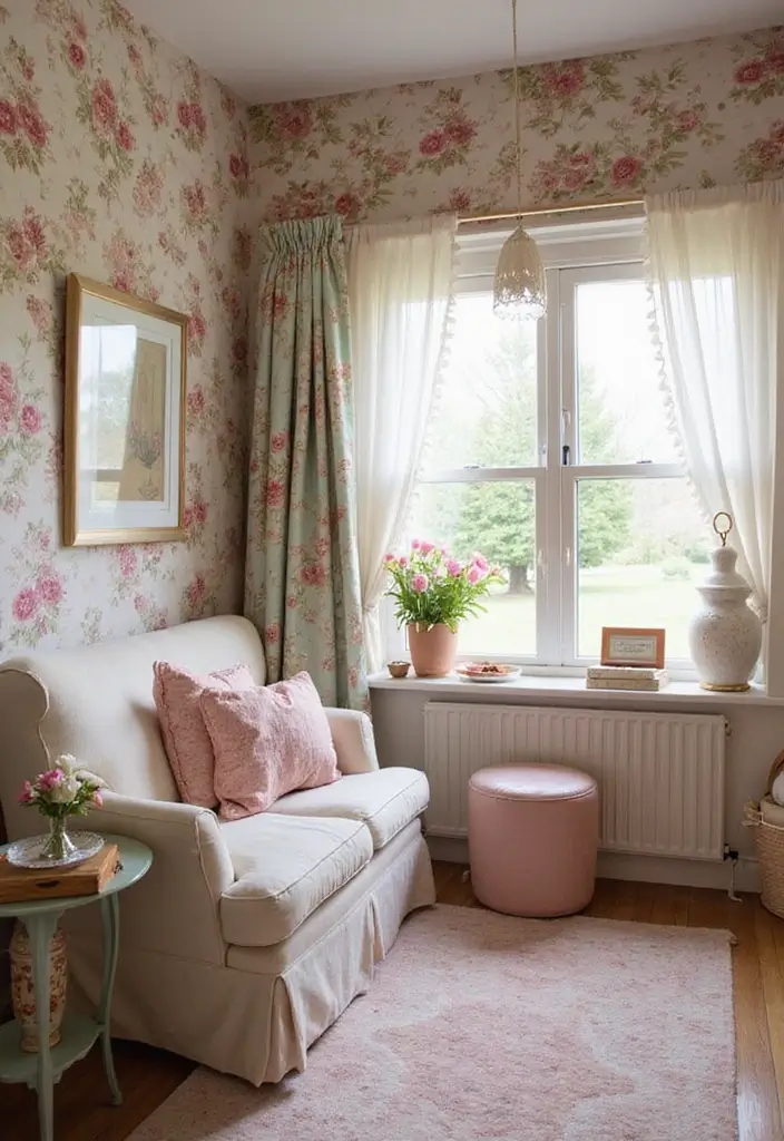 30 Shabby Chic Office Ideas with Soft Neutrals + Vintage Details - 4. Feminine Touches