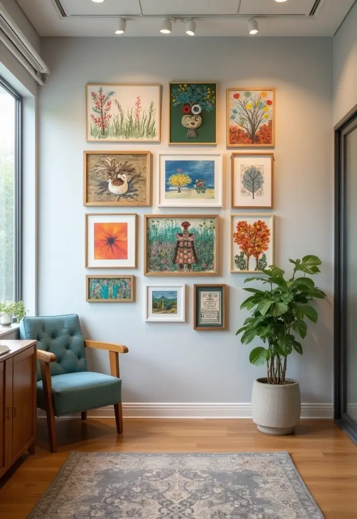 30 Social Worker Office Decor Ideas to Make Clients Feel Safe - 18. Temporary Art Installations