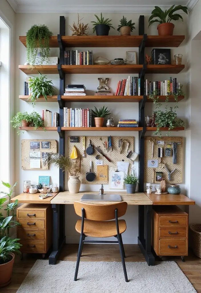 30 Studio Office Ideas for Creatives Who Need Work + Storage in One - 1. Utilize Vertical Space