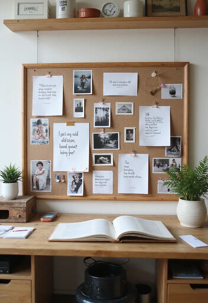30 Studio Office Ideas for Creatives Who Need Work + Storage in One - 15. Use a Pinboard for Inspiration