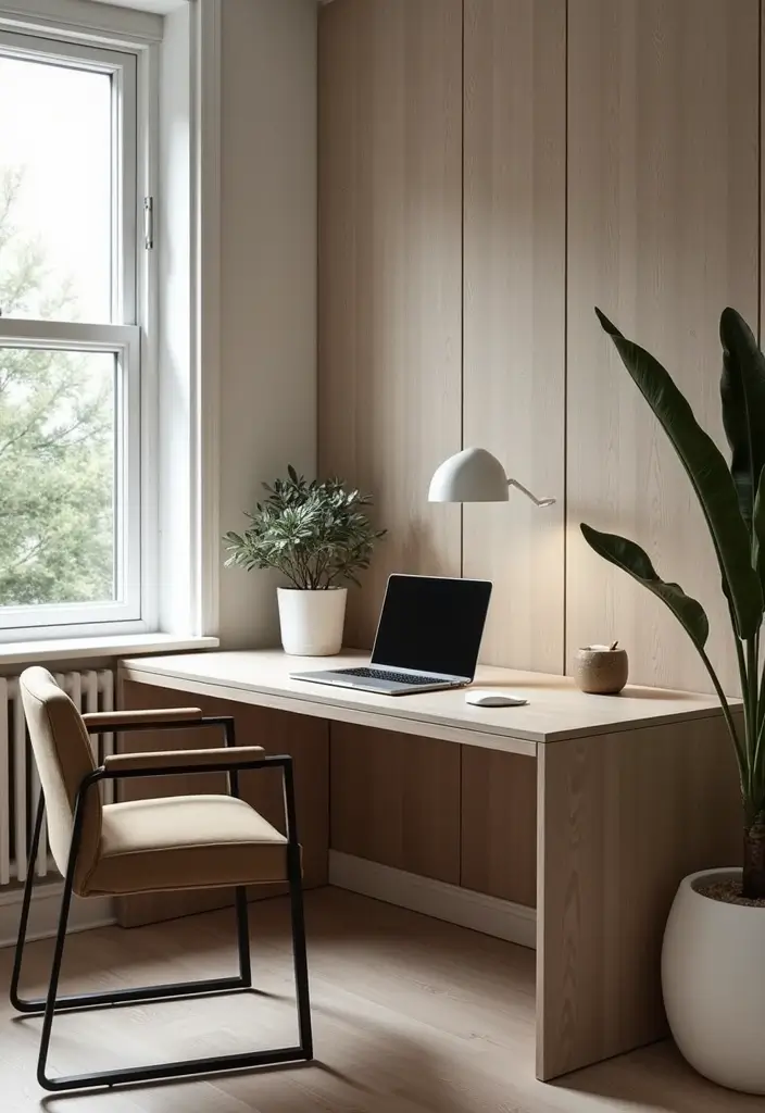 30 Studio Office Ideas for Creatives Who Need Work + Storage in One - 23. A Slim Profile Desk