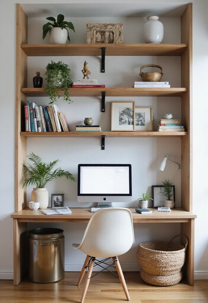 30 Studio Office Ideas for Creatives Who Need Work + Storage in One - 24. Use Open Shelving