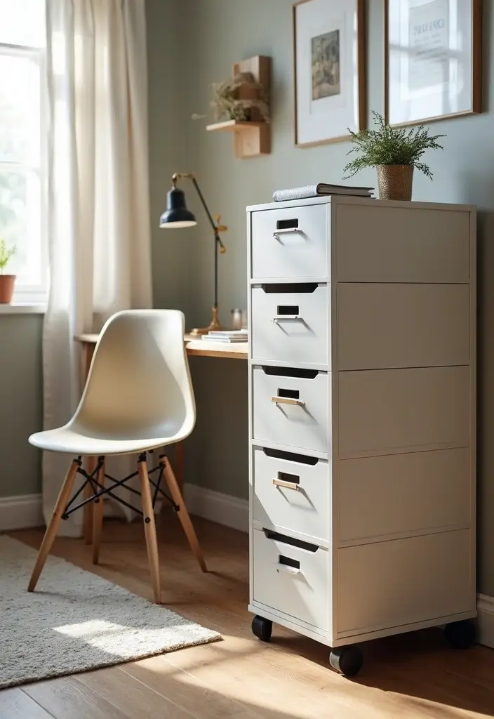 30 Studio Office Ideas for Creatives Who Need Work + Storage in One - 25. A Compact Filing System