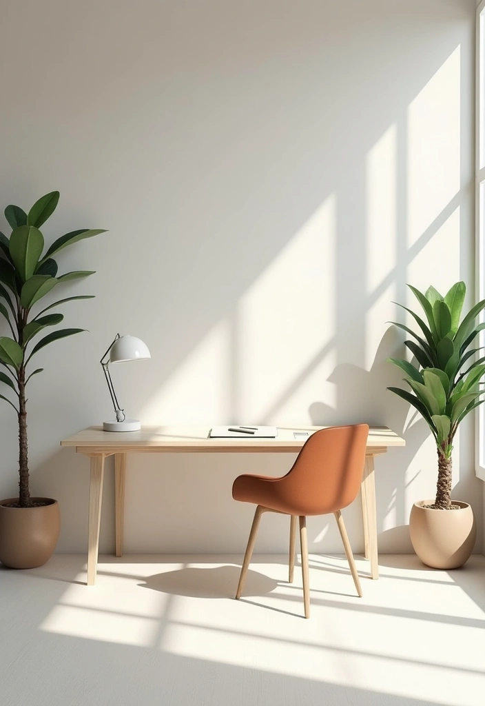 30 Studio Office Ideas for Creatives Who Need Work + Storage in One - 5. Embrace Minimalist Decor
