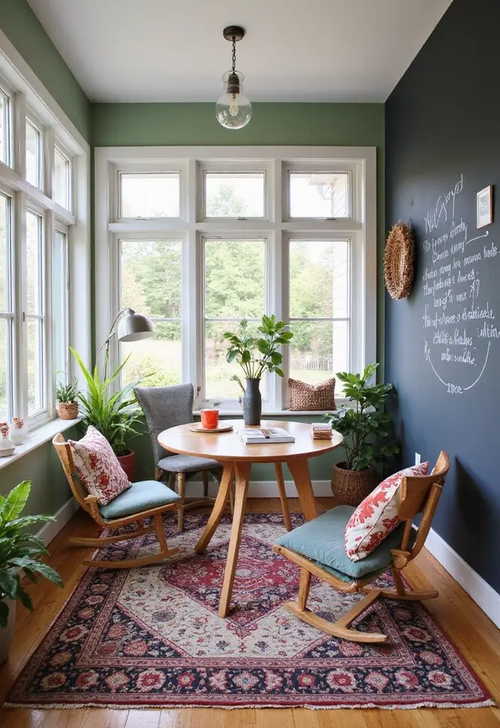 30 Sunroom Office Setups That Feel Like a Mini Vacation - 16. Creative Workspace with a Twist