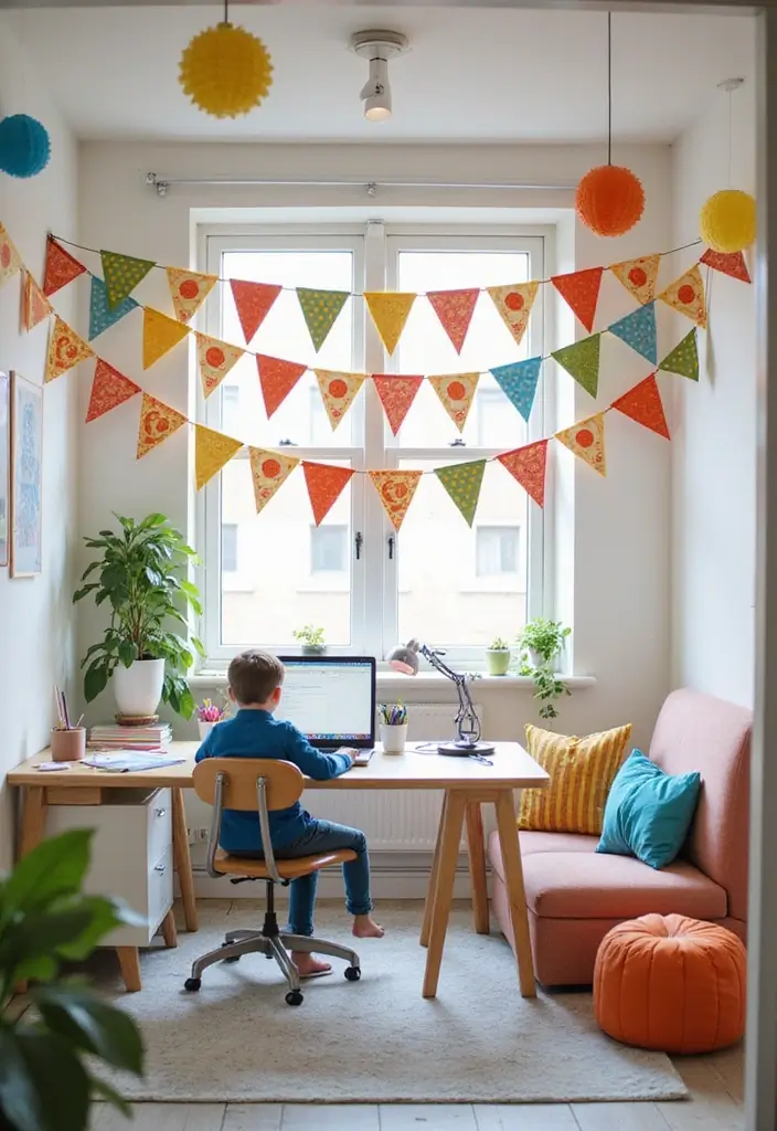 30 Toca Boca Office Ideas You Need to Try in Your Build - 24. Colorful Banners