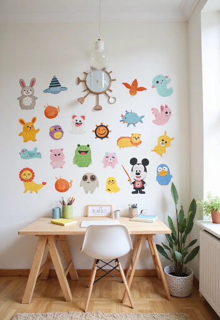 30 Toca Boca Office Ideas You Need to Try in Your Build - 27. Themed Wall Decals