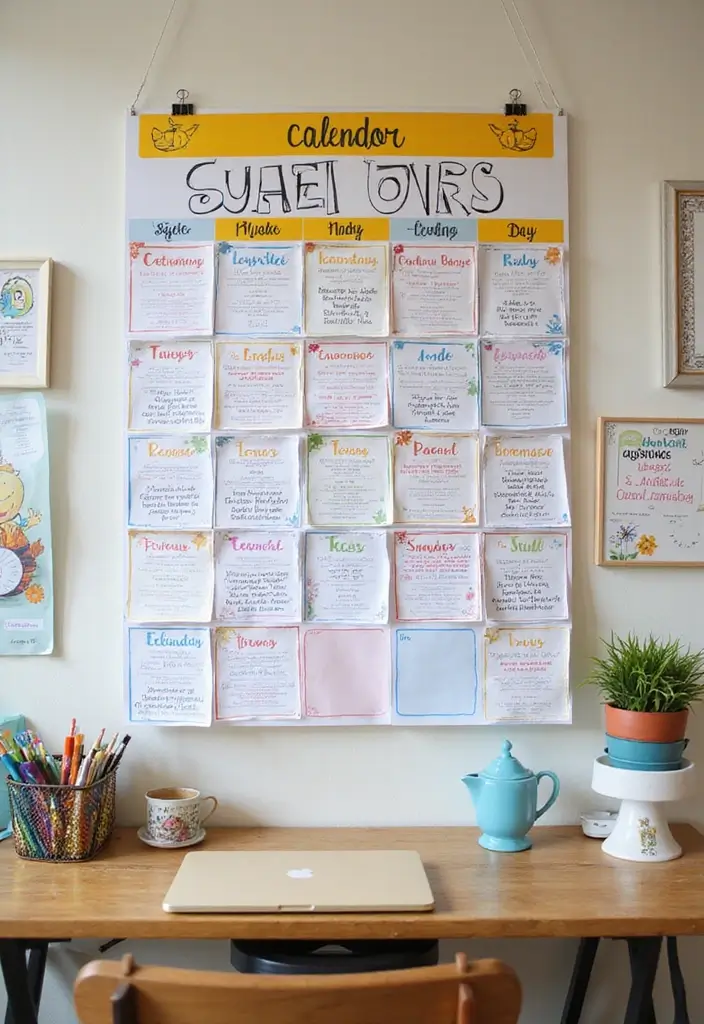 30 Toca Boca Office Ideas You Need to Try in Your Build - 29. Themed Event Calendar