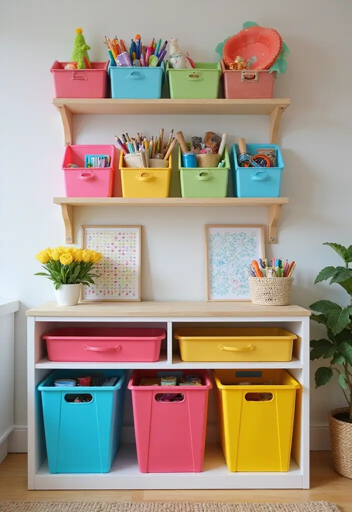 30 Toca Boca Office Ideas You Need to Try in Your Build - 9. Colorful Storage Solutions