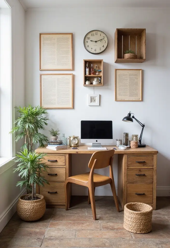 30 Vintage Office Ideas with Antique: Embrace Library-Core Vibes - 10. DIY Vintage Decor Projects