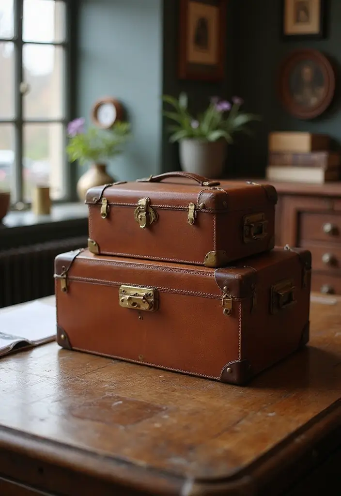 30 Vintage Office Ideas with Antique: Embrace Library-Core Vibes - 15. Vintage File Boxes