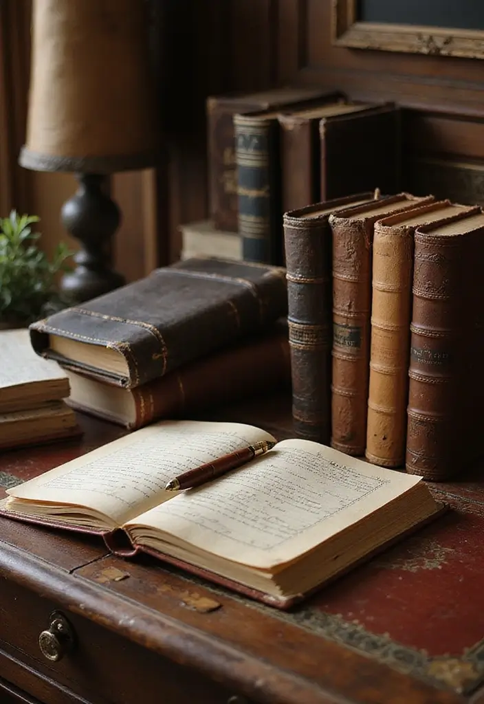 30 Vintage Office Ideas with Antique: Embrace Library-Core Vibes - 29. Vintage-style Notebooks