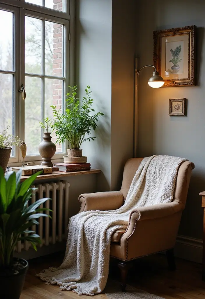 30 Vintage Office Ideas with Antique: Embrace Library-Core Vibes - 4. Cozy Reading Nook