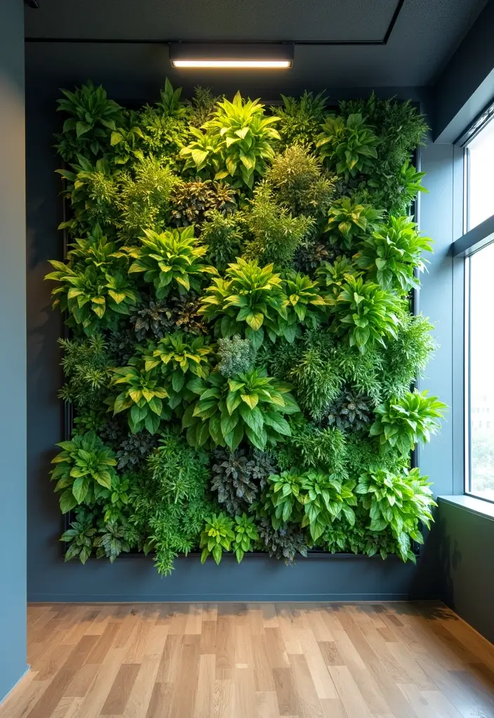 30 Wall Design Ideas for Your Office That Don’t Feel Boring - 1. Vertical Gardens