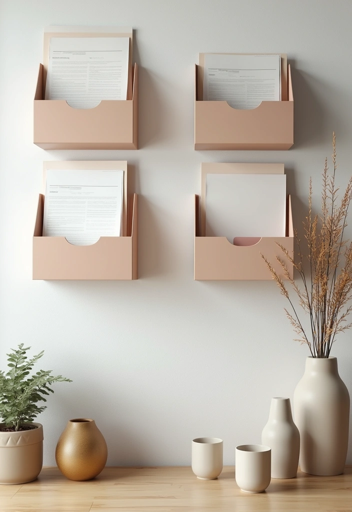 30 Wall Design Ideas for Your Office That Don’t Feel Boring - 19. Wall-mounted File Organizers
