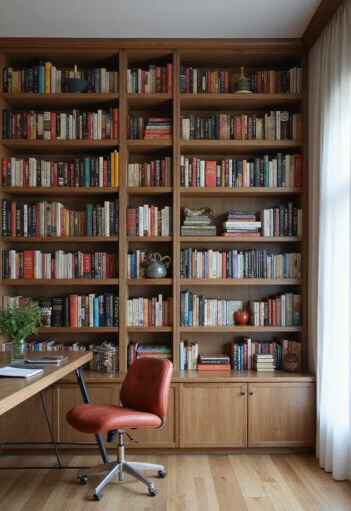 30 Wall Design Ideas for Your Office That Don’t Feel Boring - 24. Wall of Books