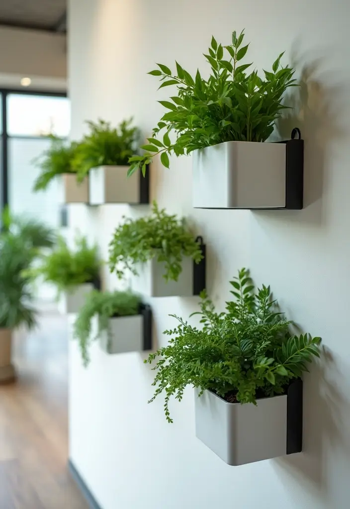 30 Wall Design Ideas for Your Office That Don’t Feel Boring - 27. Wall-mounted Planters
