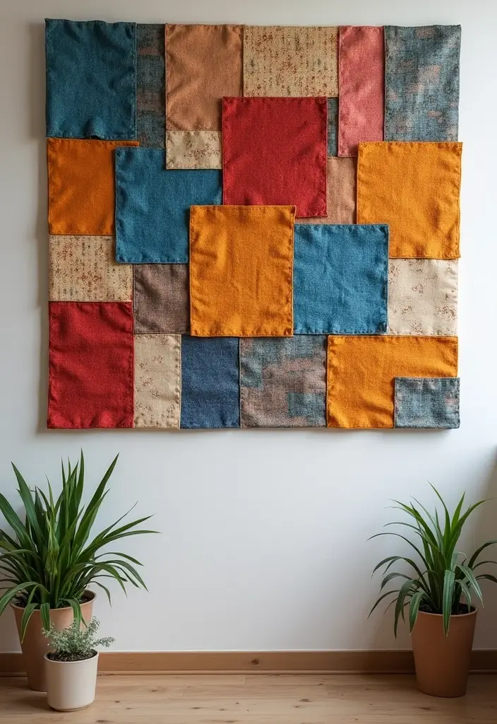 30 Wall Design Ideas for Your Office That Don’t Feel Boring - 3. Fabric Wall Art