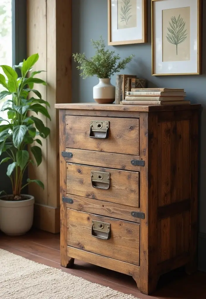 30 Western Office Decor Ideas with Cowboy Boots - 19. Rustic Filing Cabinets