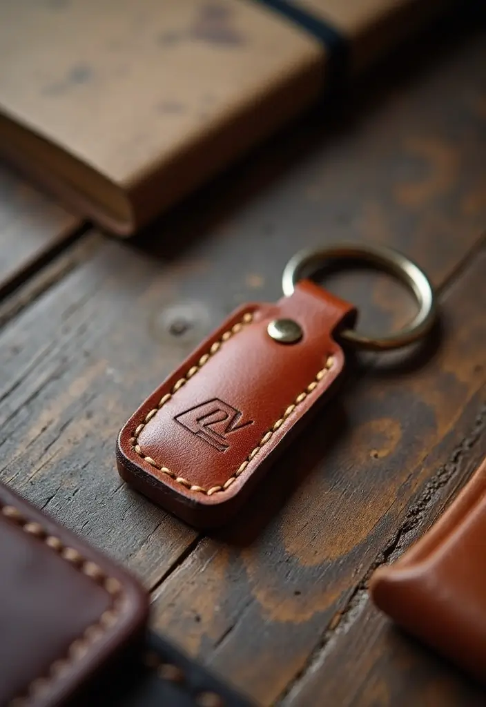 30 Western Office Decor Ideas with Cowboy Boots - 24. Custom Leather Keychain