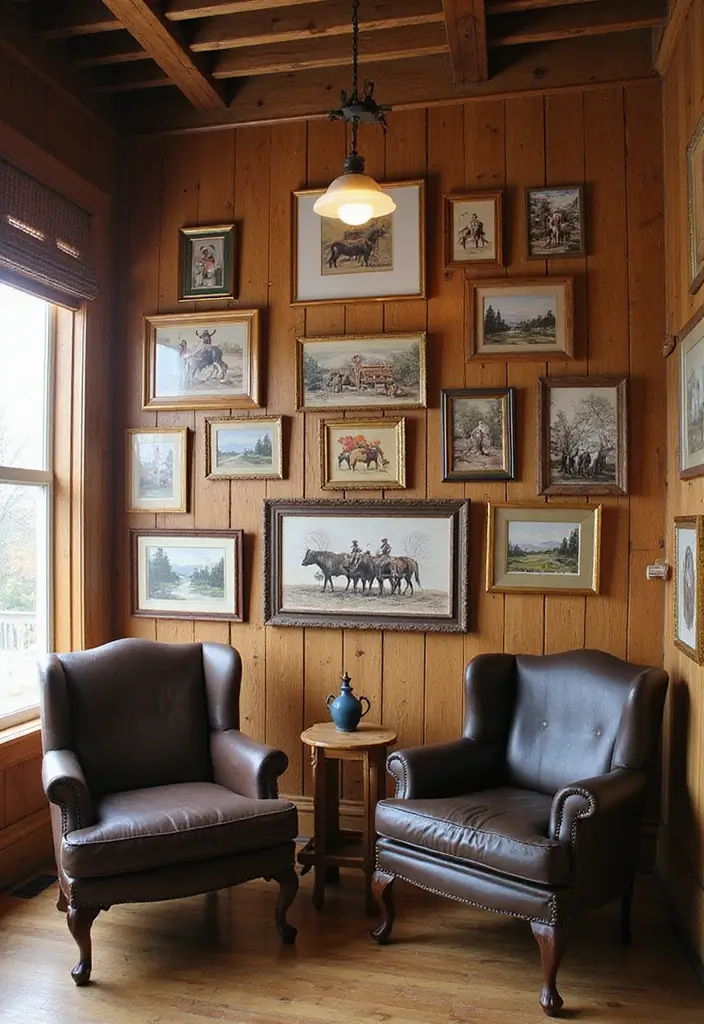 30 Western Office Decor Ideas with Cowboy Boots - 7. Western Wall Art