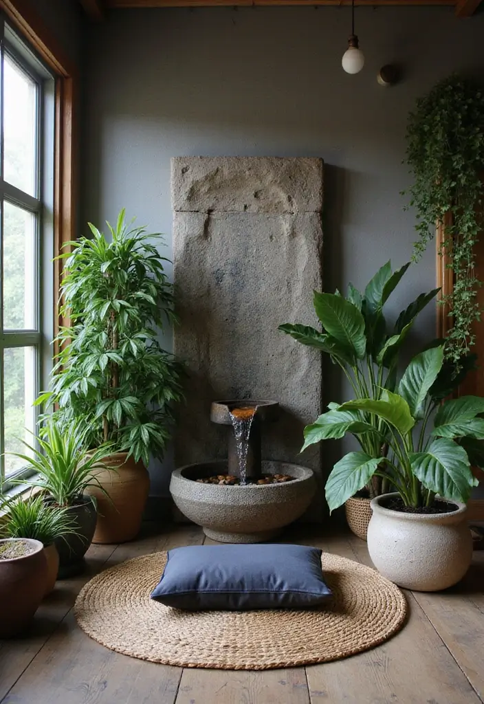 15 Man Cave Office Ideas for the Ultimate Escape - 9. Create a Zen Corner for Mindfulness 1