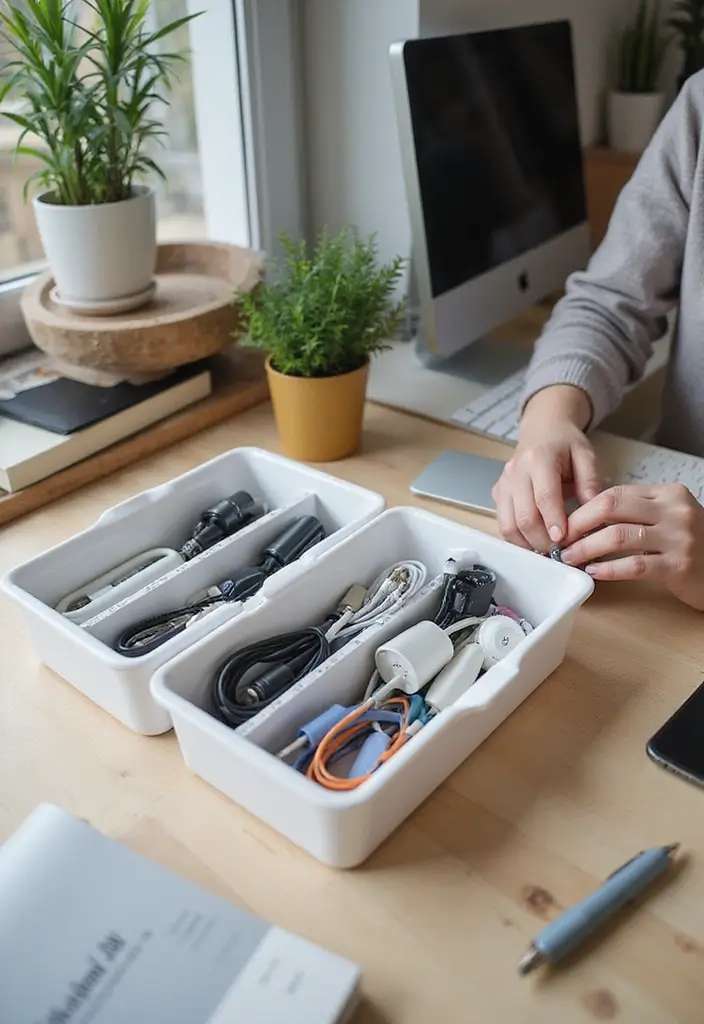 15 Tiny Home Office Ideas That Maximize Small Spaces - 12. Seamless Cable Management 1