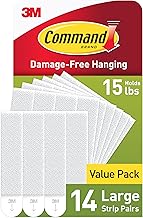 15 lb Large Picture Hanging Strips 14 Pairs (28 Strips), Damage-Free Han...