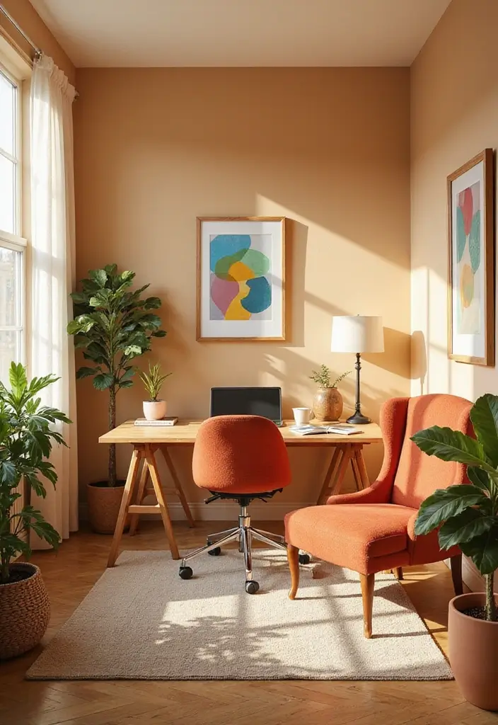 17 Best Office Paint Colors for Focus & Productivity - 13. Warm Almond Beige 1