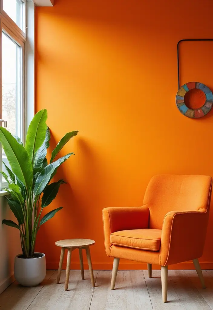 17 Best Office Paint Colors for Focus & Productivity - 15. Dynamic Tangerine 1